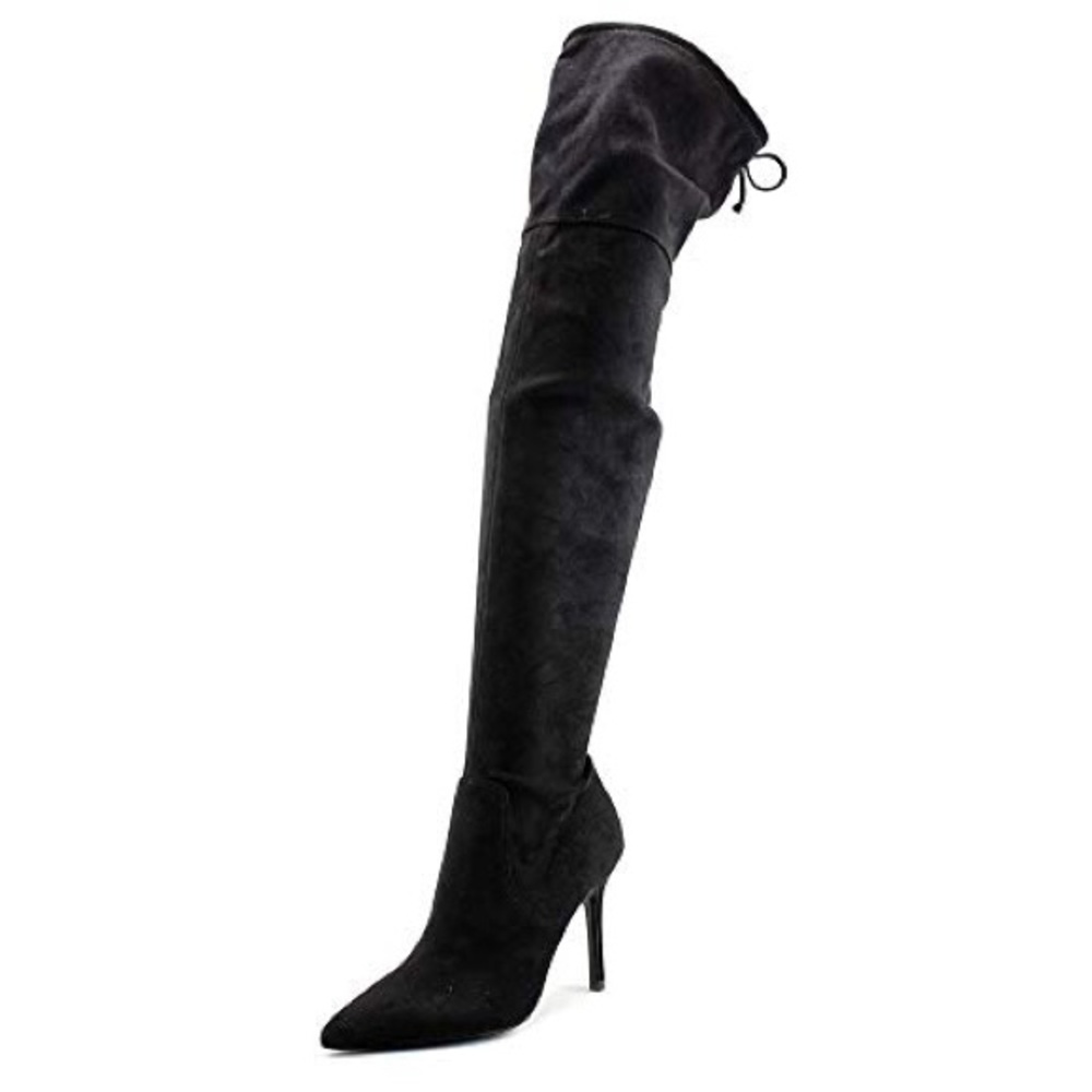 New Aldo asteille suede over knee black heel boot